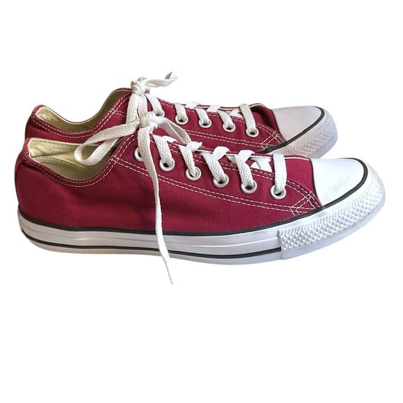 Converse All Star Chuck Taylor Mens 7.5 Women 9.5 Shoes Canvas Low Top Ox Maroon - Picture 3 of 16